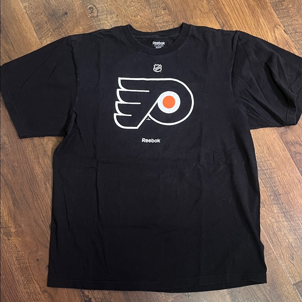 Reebok Black and Orange Philadelphia Flyers Men's Tee